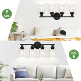 Plafonieră vintage 4 capete, cadru metalic, soclu ceramic, compatibil E26, negru mat