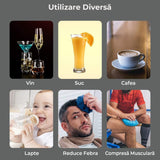 Set 4 cuburi gheață inox alimentar, reutilizabile, non-toxic, 2.5x2.5 cm, argintiu