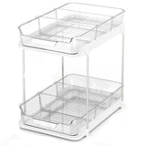 Organizator multifuncțional 2 niveluri, glisant, 32x21x27 cm, transparent