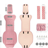 Set 2 huse impermeabile scaune auto cu buzunar și pernițe centură, roz