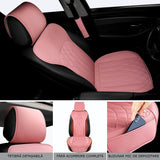 Set 2 huse impermeabile scaune auto cu buzunar și pernițe centură, roz