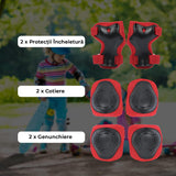 Set Protectie Pentru Copii 7 in 1, Casca cu Marime Reglabila, Genunchiere, Cotiere si Aparatori Incheieturi, Multicolor, 3-8 ani, Marimea S, Spiderman