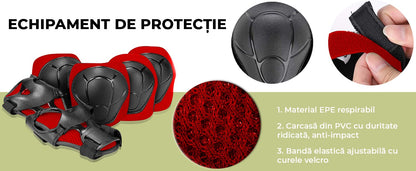 Set Protectie Pentru Copii 7 in 1, Casca cu Marime Reglabila, Genunchiere, Cotiere si Aparatori Incheieturi, Multicolor, 3-8 ani, Marimea S, Spiderman