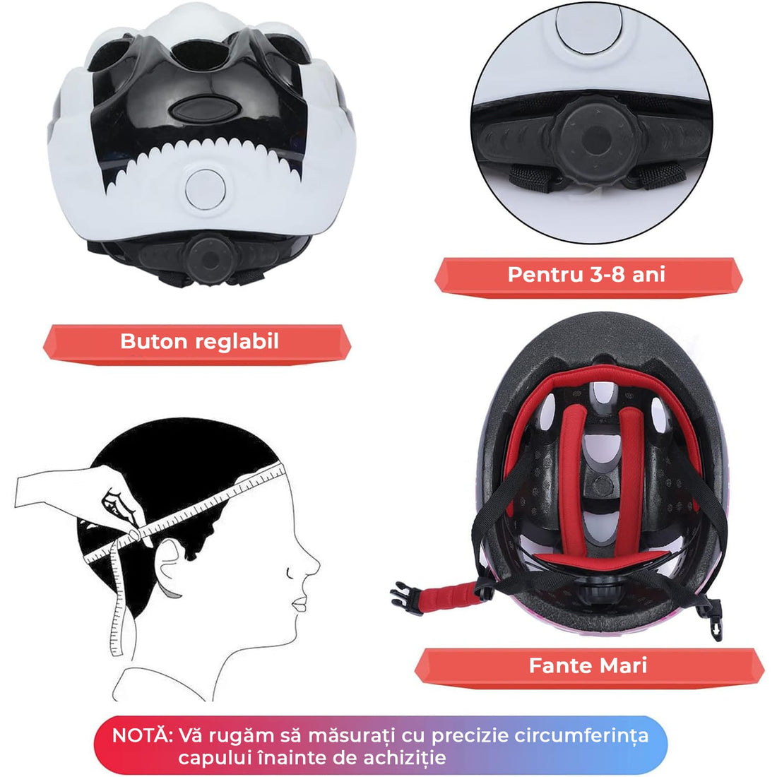 Set Protectie Pentru Copii 7 in 1, Casca cu Marime Reglabila, Genunchiere, Cotiere si Aparatori Incheieturi, Multicolor, 3-8 ani, Batman, Marimea XS, Alb