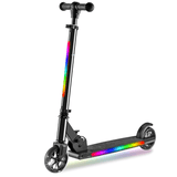 Trotineta cu 2 roti pentru Copii, Pliabila si Portabila, Lumini RGB LED, Maner Reglabil pe Inaltime, Frana spate, Greutate Maxima 60 kg, Negru