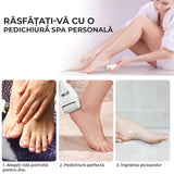 Pilă electrică talpi și călcâie, LED, 3 role, USB, impermeabilă, alb