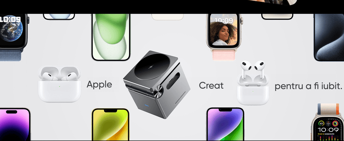 Incarcator Wireless 3 in 1 Magsafe, Portabil, Pliabil fara fir, Fast Charge 22.5 W, Suport telefon, Compatibil iPhone, Airpods, Smartwatch Apple, Negru