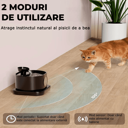 Dispenser wireless apă 2.8L, filtrare carbon activ, 2 moduri de flux, negru