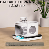 Dispenser Wireless Apa Tip Fantana Pentru Pisici Si Caini, Cu Purificare Si Filtrare Prin Carbune Activ, Silentios, 2.8 L, 2 Moduri De Flux, Alb