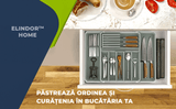 Organizator tacâmuri și ustensile, sertar extensibil, 33x41 cm, gri