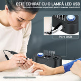 Freza Unghii Profesionala, Pila Electrica Pentru Manichiura-Pedichiura, 40.000 RPM, 7 Capete Pentru Pila, Ecran LCD, Design Ergonomic, Negru