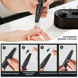 Freza Unghii Profesionala, Pila Electrica Pentru Manichiura-Pedichiura, 40.000 RPM, 7 Capete Pentru Pila, Ecran LCD, Design Ergonomic, Negru