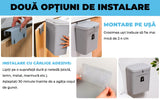 Coș de gunoi bucătărie 9L cu capac, montaj pe blat sau sub chiuvetă, gri