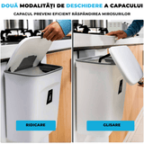 Coș de gunoi bucătărie 9L cu capac, montaj pe blat sau sub chiuvetă, alb