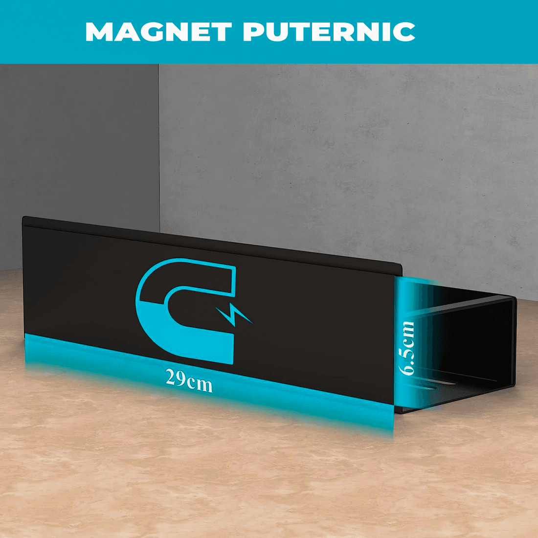 Set 4 rafturi magnetice organizatoare, depozitare condimente, frigider, negru