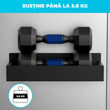 Set 4 rafturi magnetice organizatoare, depozitare condimente, frigider, negru