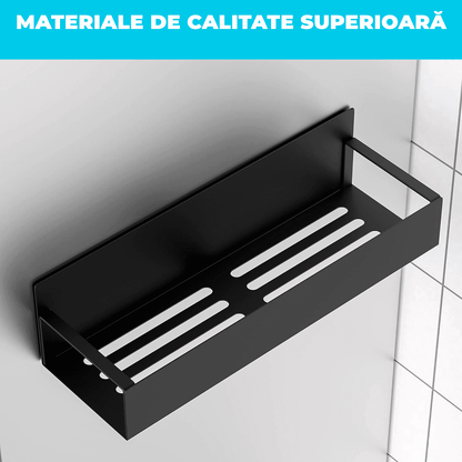 Set 4 rafturi magnetice organizatoare, depozitare condimente, frigider, negru