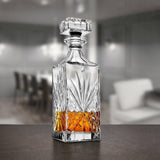 Set Decantor Whiskey, 750 ml, cu 2 Pahare, Design Clasic, Potrivit pentru Whisky, Scotch, Bourbon, Coniac, Vin, Transparent
