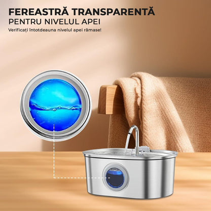 Dispenser automat apă 3.2L, oțel inoxidabil, sistem filtrare, ultra-silențios, argintiu