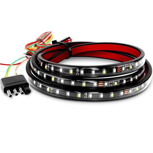 Banda de Lumini LED pentru Masina, Montaj Exterior, Pentru Hayon, cu 5 Moduri de Functionare Sincronizate cu Comenzile Masinii, Rezistent la Apa IP67, 264 LED-uri in Doua Randuri, Potrivit la Orice Conditii de Mediu