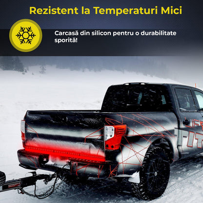 Banda de Lumini LED pentru Masina, Montaj Exterior, Pentru Hayon, cu 5 Moduri de Functionare Sincronizate cu Comenzile Masinii, Rezistent la Apa IP67, 264 LED-uri in Doua Randuri, Potrivit la Orice Conditii de Mediu