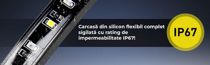 Banda de Lumini LED pentru Masina, Montaj Exterior, Pentru Hayon, cu 5 Moduri de Functionare Sincronizate cu Comenzile Masinii, Rezistent la Apa IP67, 264 LED-uri in Doua Randuri, Potrivit la Orice Conditii de Mediu