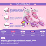 Role copii reglabile, 4 roți luminoase, stabilitate triunghi, model Viola, mărime S, roz