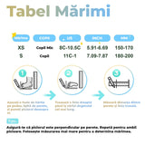 Role copii reglabile, 4 roți luminoase, stabilitate triunghi, model dinozaur, mărime S, albastru