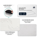 Covor de Baie Universal din Diatomit Modern, Antiderapant, Absorbant Rapid, Elegant si Versatil, Usor de Curatat - 60 x 40 cm, Alb Deschis