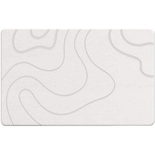 Covor de Baie Universal din Diatomit Modern, Antiderapant, Absorbant Rapid, Elegant si Versatil, Usor de Curatat - 60 x 40 cm, Alb