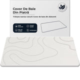 Covor de Baie Universal din Diatomit Modern, Antiderapant, Absorbant Rapid, Elegant si Versatil, Usor de Curatat - 60 x 40 cm, Alb