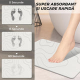 Covor de Baie Universal din Diatomit Modern, Antiderapant, Absorbant Rapid, Elegant si Versatil, Usor de Curatat - 60 x 40 cm, Alb