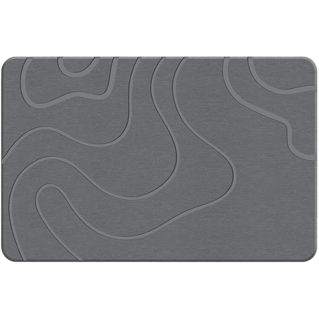 Covor de Baie Universal din Diatomit Modern, Antiderapant, Absorbant Rapid, Elegant si Versatil, Usor de Curatat - 60 x 40 cm, Gri