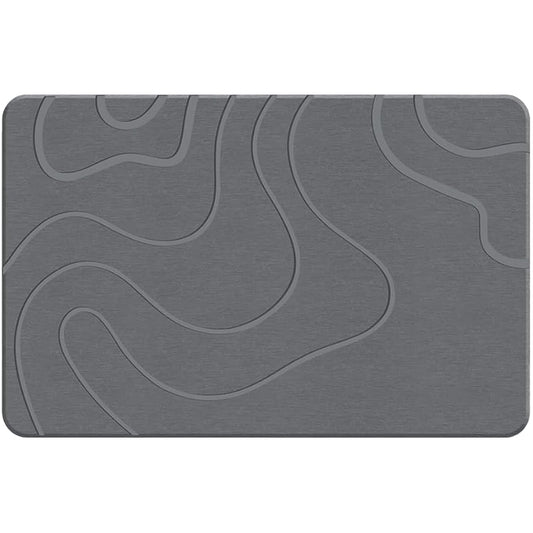 Covor de Baie Universal din Diatomit Modern, Antiderapant, Absorbant Rapid, Elegant si Versatil, Usor de Curatat - 60 x 40 cm, Gri