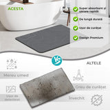 Covor de Baie Universal din Diatomit Modern, Antiderapant, Absorbant Rapid, Elegant si Versatil, Usor de Curatat - 60 x 40 cm, Gri