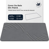 Covor de Baie Universal din Diatomit Modern, Antiderapant, Absorbant Rapid, Elegant si Versatil, Usor de Curatat - 60 x 40 cm, Gri Deschis