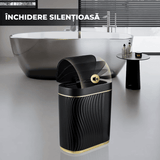 Coș de gunoi inteligent 8L, senzor infraroșu, capac automat, IPX5, negru/auriu