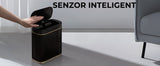 Coș de gunoi inteligent 8L, senzor infraroșu, capac automat, IPX5, negru/auriu