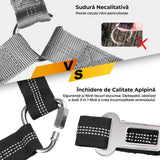 Set 2 lese câine cu centură auto, 3 în 1, reflectorizante, lungime reglabilă, negru
