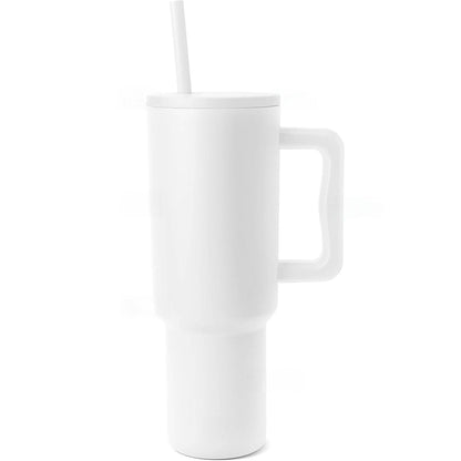 Cană termos 1200 ml, oțel inoxidabil, perete dublu, rezistentă la scurgeri, alb