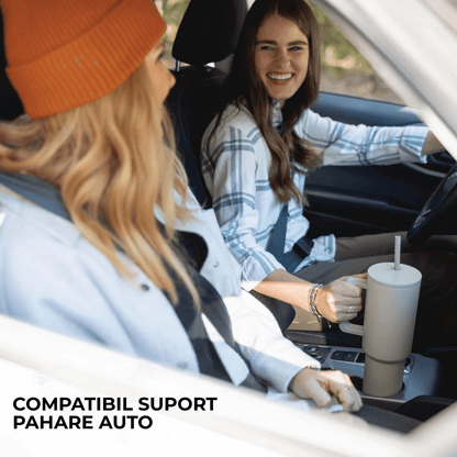 Cană termos 1200 ml, oțel inoxidabil, mâner ergonomic, roz