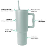 Cană termos 1200 ml, oțel inoxidabil, mâner ergonomic, verde pastel