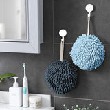 Set de 2 Prosoape Pufoase Elindor® Uscare Rapida si Convenabila pentru Maini, Suprafete si Vase, Reutilizabile si Plusate, Usor de Curatat, Versatile, pentru Baie, Bucatarie, Spa, Sala de Fitness, Scoala, Gradinita, 2 Carlige Incluse, Nuante de Albastru