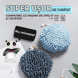 Set de 2 Prosoape Pufoase Elindor® Uscare Rapida si Convenabila pentru Maini, Suprafete si Vase, Reutilizabile si Plusate, Usor de Curatat, Versatile, pentru Baie, Bucatarie, Spa, Sala de Fitness, Scoala, Gradinita, 2 Carlige Incluse, Nuante de Albastru