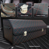 Organizator Portbagaj Auto Premium, Multifuncțional, Rezistent la Praf și Umezeală, Pliabil, 75 cm, Negru/Roșu