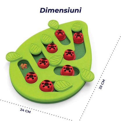 Puzzle Interactiv Pentru Pisici, Eliberare Recompensa, Cu 16 Compartimente Ascunse, Dezvolta Inteligenta, Scapa De Anxietate, Stimuleaza Instinctul Natural de Vanatoare, Verde