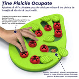 Puzzle Interactiv Pentru Pisici, Eliberare Recompensa, Cu 16 Compartimente Ascunse, Dezvolta Inteligenta, Scapa De Anxietate, Stimuleaza Instinctul Natural de Vanatoare, Verde