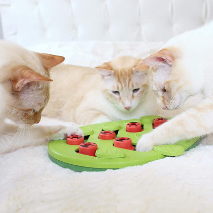 Puzzle Interactiv Pentru Pisici, Eliberare Recompensa, Cu 16 Compartimente Ascunse, Dezvolta Inteligenta, Scapa De Anxietate, Stimuleaza Instinctul Natural de Vanatoare, Verde