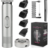 Masina de Tuns/Ras, Barba si Corp, Inghinal, Rezistent la Apa, Wireless, 1200mAh, cu Statie de Incarcare, Incarcare USB, Usor si Portabil, Gri