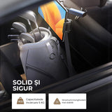 Suport Universal Auto pentru Tabletă și Telefon, Compatibil cu Dispozitive de 4,7"-13", Ajustabil 360°, Structură Triunghiulară, Negru